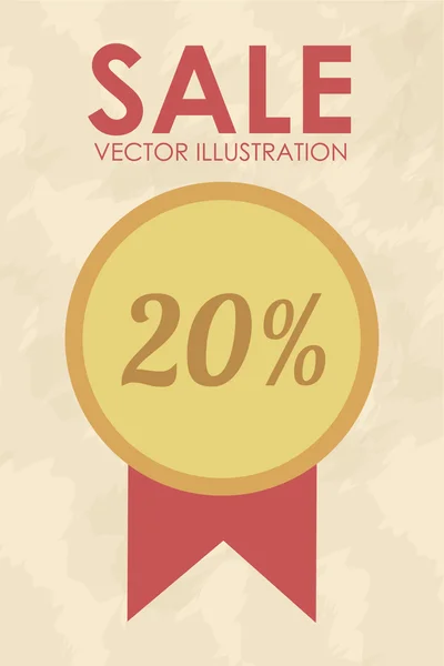 Vente timbre illustration sur fond de couleur — Image vectorielle
