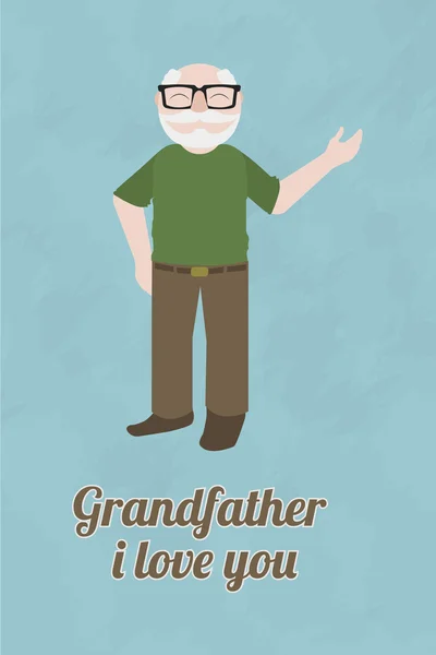 Dědeček ilustrace nad modrou barvu pozadí — Stockový vektor