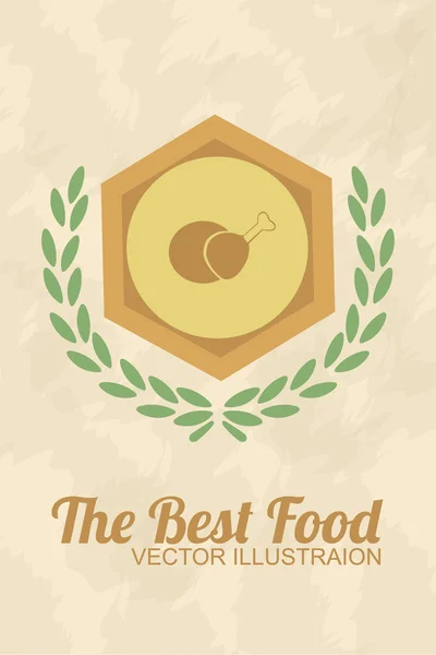 Bästa mat award stämpel över gul färgbakgrund — Stock vektor