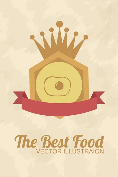 Mejor sello de premio de comida sobre fondo de color amarillo — Vector de stock