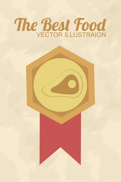 Mejor sello de premio de comida sobre fondo de color amarillo — Vector de stock