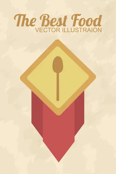 Mejor sello de premio de comida sobre fondo de color amarillo — Vector de stock