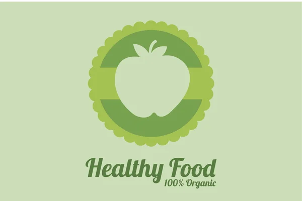 Illustration de nourriture saine sur fond de couleur verte — Image vectorielle