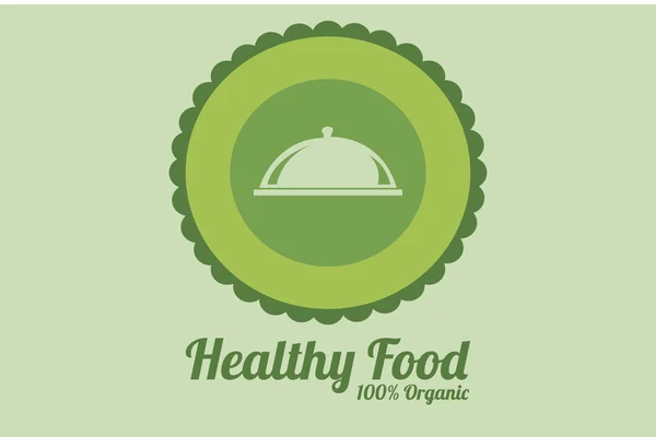 Healthy food illustration over green color background — Stock Vector
