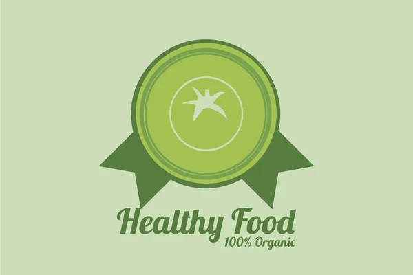 Healthy food illustration over green color background — Stock Vector