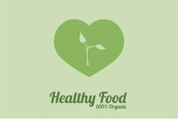 Ilustración de alimentos saludables sobre fondo de color verde — Vector de stock