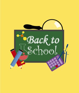 sarı renk arka plan üzerinde geri resimde okul için