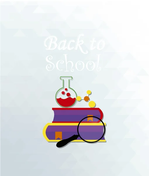 Back to school illustration overblue  color background — Stock Vector