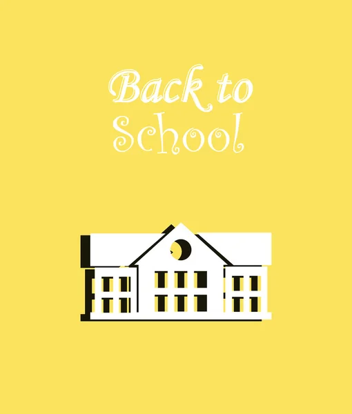 Illustration de retour à l'école sur fond de couleur jaune — Image vectorielle