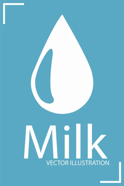 Illustrazione goccia di latte su sfondo di colore blu — Vettoriale Stock