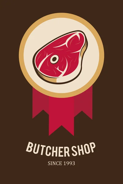 Carimbo de carne ilustração sobre fundo de cor marrom —  Vetores de Stock