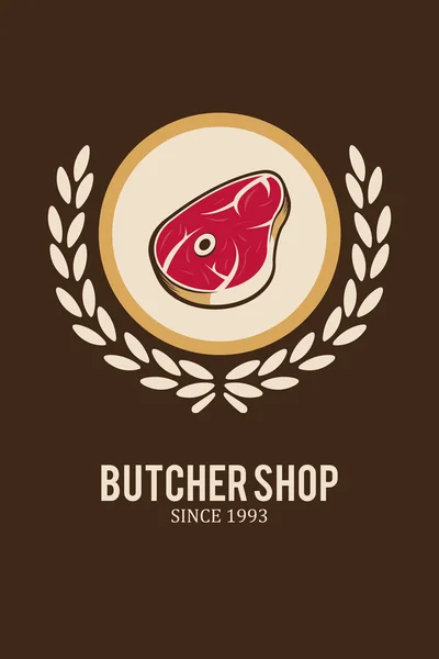 Carimbo de carne ilustração sobre fundo de cor marrom —  Vetores de Stock