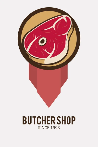 Carimbo de carne, ilustração círculo sobre fundo de cor branca —  Vetores de Stock