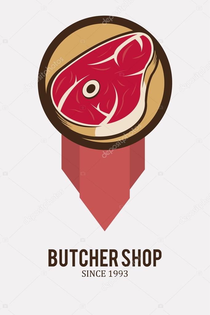Meat stamp, circle illustration over white color background