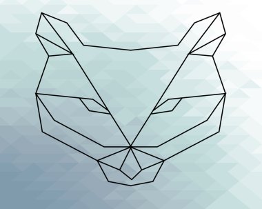 poligonal fox illüstrasyon geometrik doku arka plan üzerinde