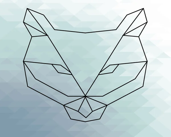 Poligonaler Fuchs Illustration über geometrischem Texturhintergrund — Stockvektor