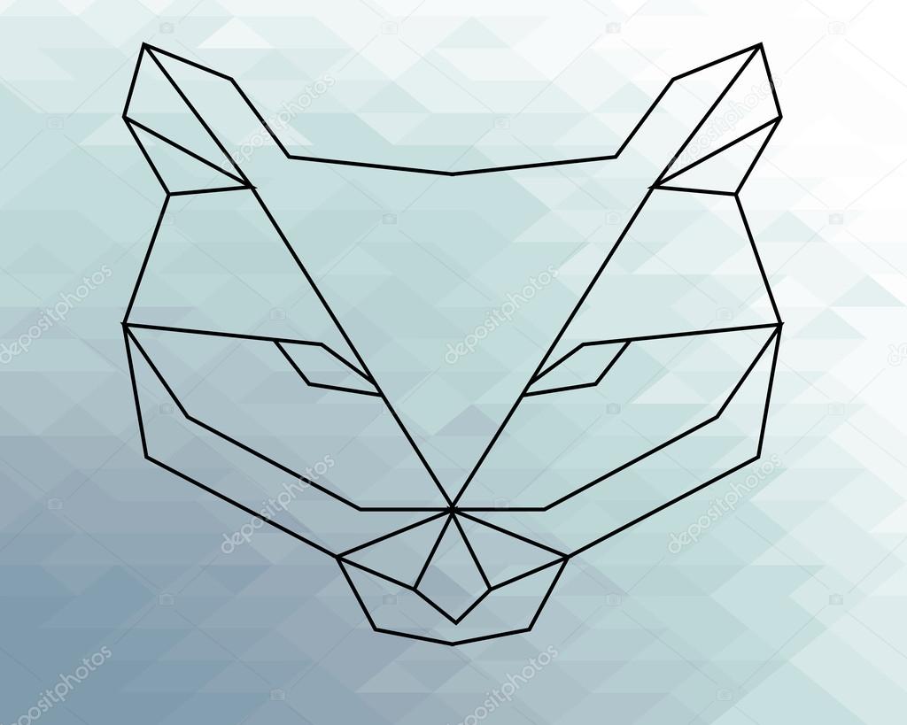 poligonal fox illustration over geometric texture background