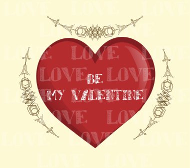 14 Şubat illüstrasyon, aşk metin ve renk backgr kalbi