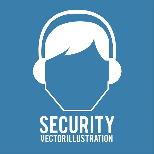 endüstriyel emniyet, kulaklık illüstrasyon mavi renk backg üzerine