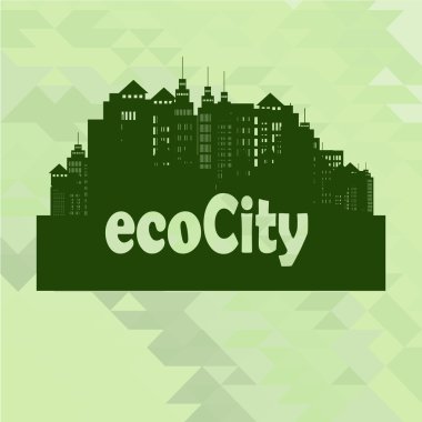 eko yeşil illüstrasyon, renkli arka plan üzerinde şehir