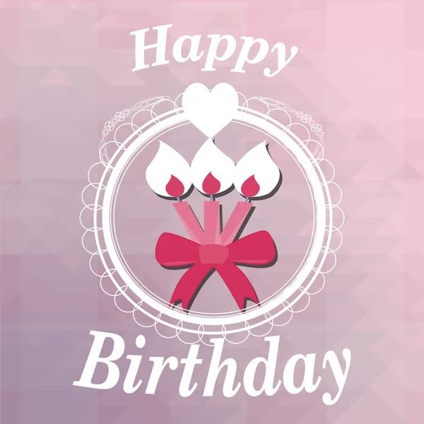 Joyeux anniversaire, illustration de bougies sur fond de couleur — Image vectorielle