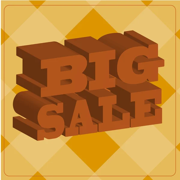 Big sale, text in three-dimensional over orange color background — Stock Vector