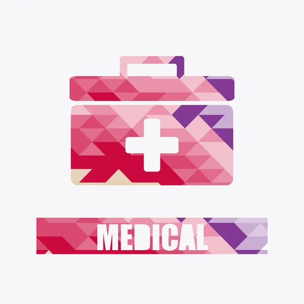 Illustrazione medica, medico botiquin su sfondo di colore — Vettoriale Stock