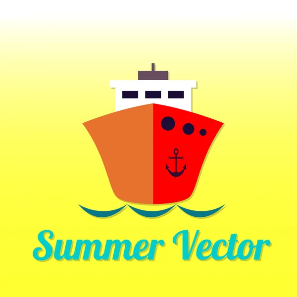 Cartel de vacaciones, crucero y olas sobre degradar el color amarillo ba Ilustraciones De Stock Sin Royalties Gratis