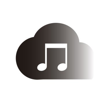 nota ile beyaz renk arka plan üzerinde bulut