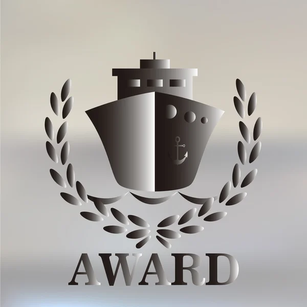 Silver award for navigation on degrade background — Stock Vector