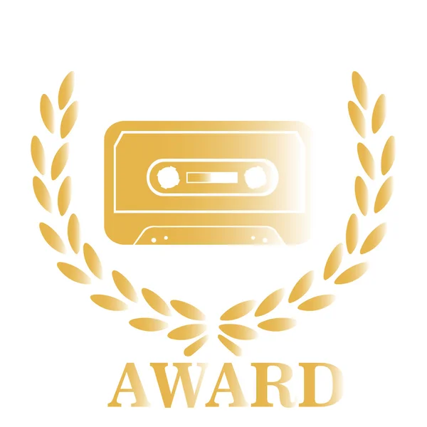 Musical award gold, casette recorders — Stock Vector