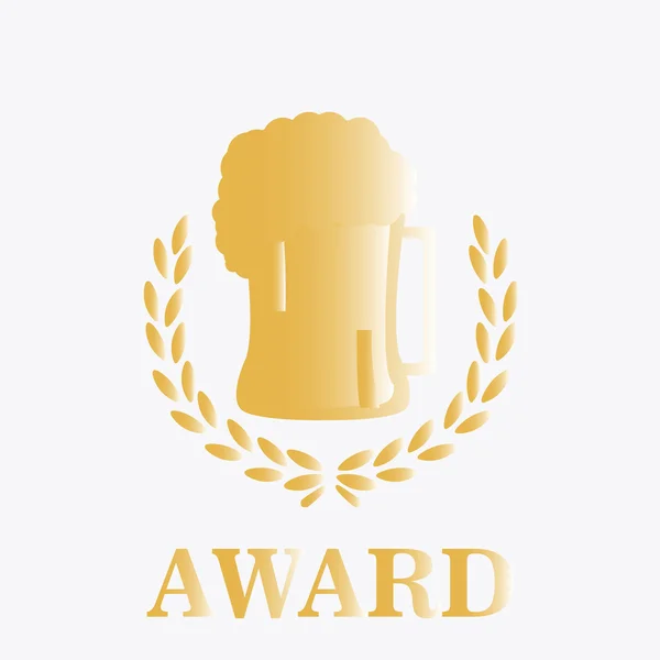 Gold Award öl över vit färgbakgrund — Stock vektor