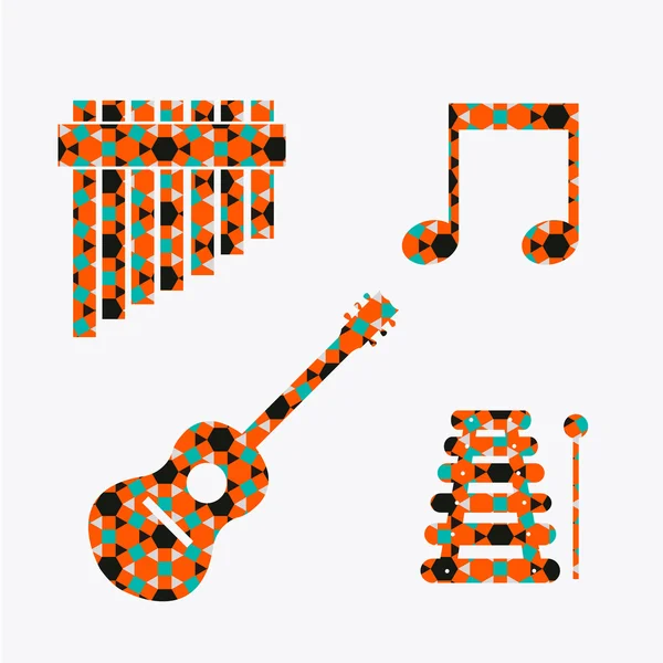 Instruments de musique andins sur fond blanc Couleur — Image vectorielle