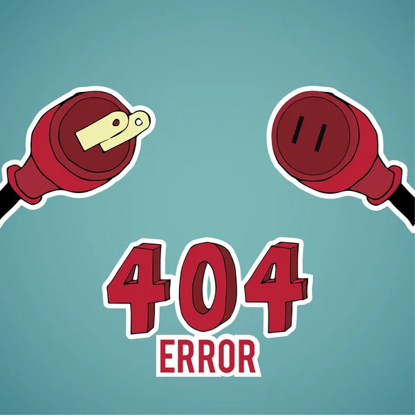 Erro 404, pino vermelho, sobre fundo de cor azul — Vetor de Stock