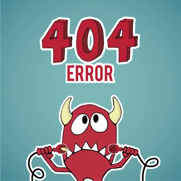 Error 404, monstruo mirando hacia arriba con cables desconectados en azul c Vectores De Stock Sin Royalties Gratis