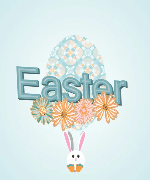 Egg easter with text over degrade background — Stock Vector