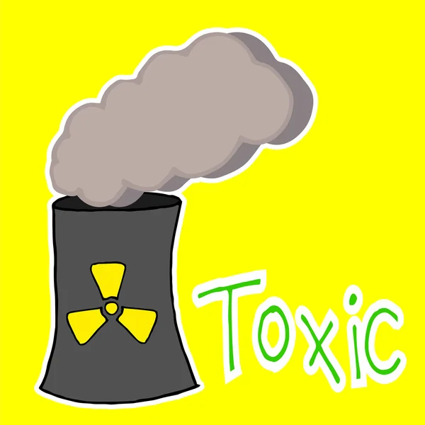 Toxické, jaderných zařízení — Stockový vektor