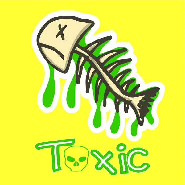 Toksik, ölü balık ve kontamine metin