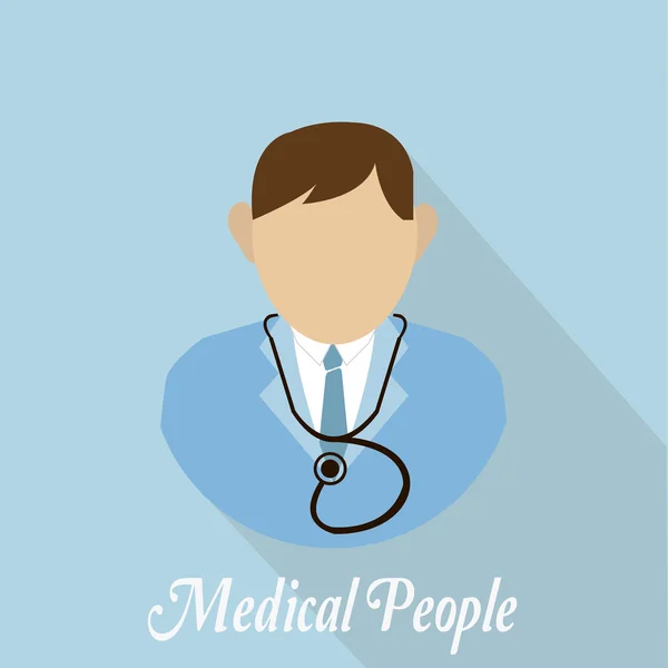 Stetoskop tıbbi insanlarla — Stok Vektör