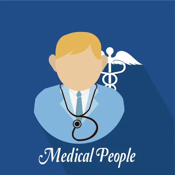 Tıbbi insanlar, stetoskop — Stok Vektör