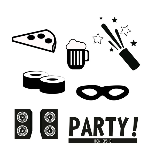 Party illustration over white color background — Stock Vector