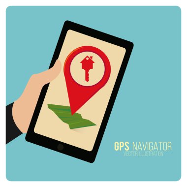 Renk arka plan üzerinde GPS Navigator