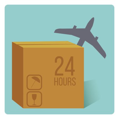 Nakliye mal illüstrasyon mavi renk arka plan üzerinde