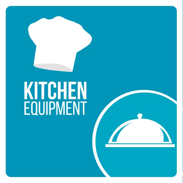 Kök utrustning illustration över blå färgbakgrund — Stock vektor