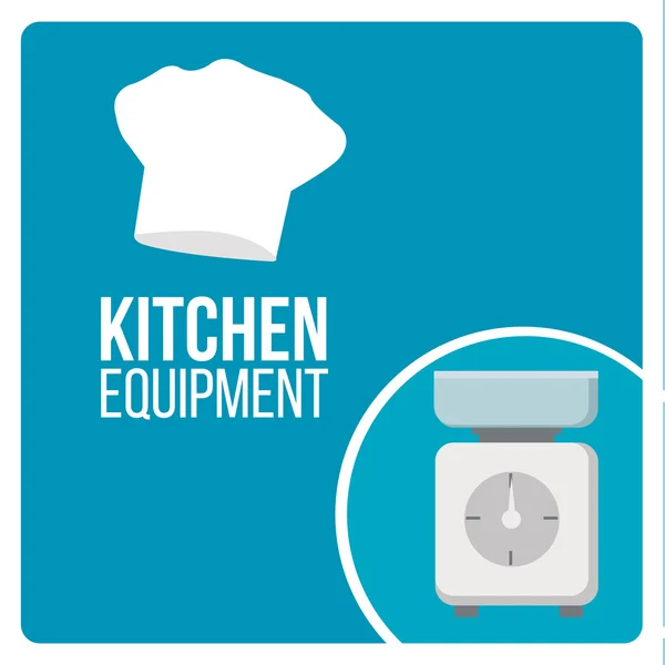 Kök utrustning illustration över blå färgbakgrund — Stock vektor
