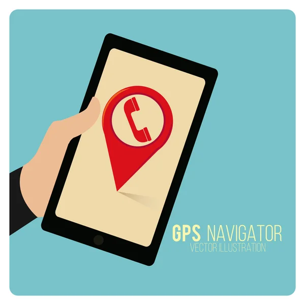 GPS Navigator op kleur achtergrond — Stockvector