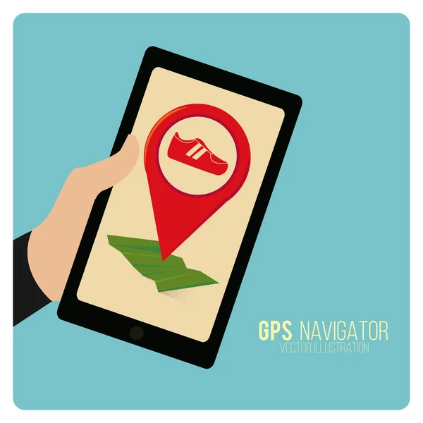 GPS Navigator op kleur achtergrond — Stockvector