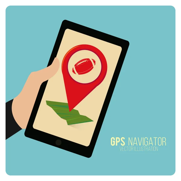 GPS Navigator op kleur achtergrond — Stockvector
