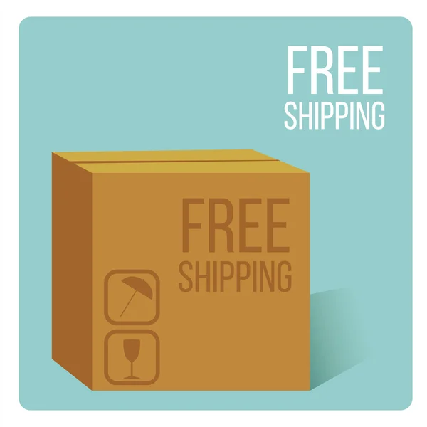 Shipping merchandise illustration over blue color background — Stock Vector