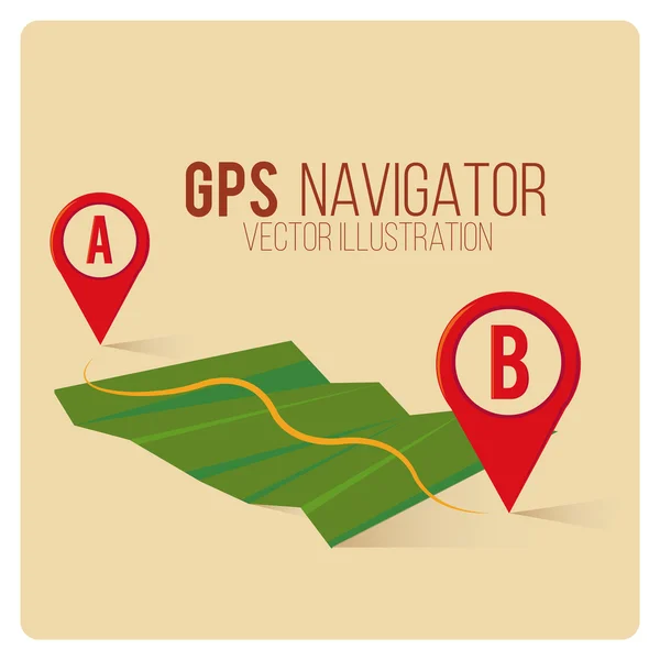 GPS Navigator felett színes háttérrel Stock Vektor